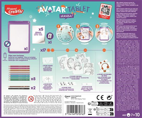 Kreatív készségfejlesztő rajzkészlet, MAPED CREATIV "Avatar Tablet Manga"